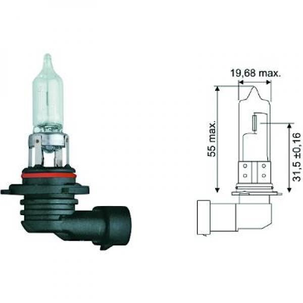 Halogenlampa  DIEDERICHS HB3 P20d 12V Diederichs LID10025 DIEDERICHS