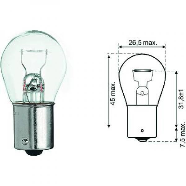 Glödlampa DIEDERICHS Long Life P21W Ba15s, Tvåsidig Diederichs LI DIEDERICHS