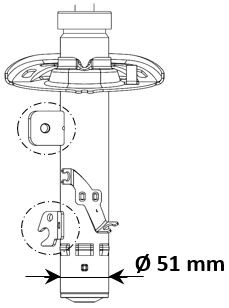 Stötdämpare Gastryck, framaxel vänster Kyb Excel-g 3348013 KYB