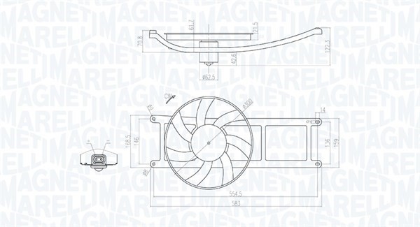 Fläkt, kylare Magneti marelli 069422715010 MAGNETI MARELLI