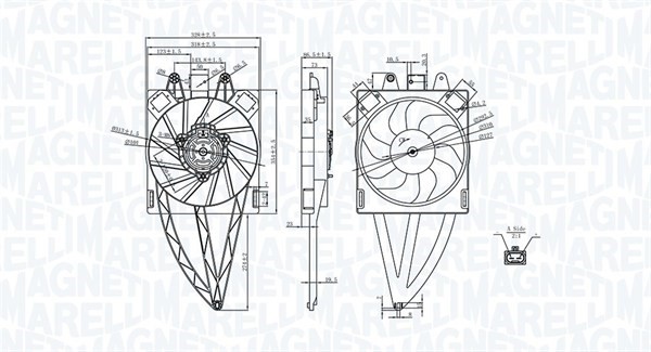 Fläkt, kylare Magneti marelli 069422716010 MAGNETI MARELLI