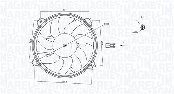 Fläkt, kylare Magneti marelli 069422720010 MAGNETI MARELLI