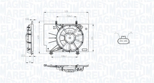 Fläkt, kylare Magneti marelli 069422734010 MAGNETI MARELLI