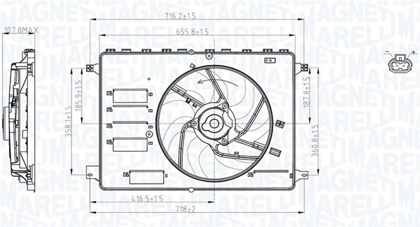 Fläkt, kylare Magneti marelli 069422761010 MAGNETI MARELLI