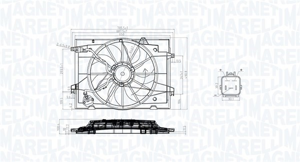 Fläkt, kylare Magneti marelli 069422784010 MAGNETI MARELLI