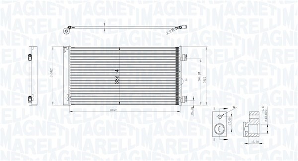 Kondensor, klimatanläggning Magneti marelli 350203747000 MAGNETI MARELLI