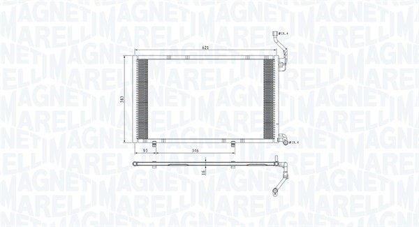 Kondensor, klimatanläggning Magneti marelli 350203813000 MAGNETI MARELLI
