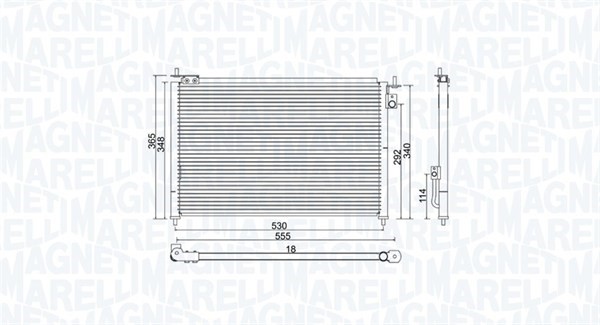 Kondensor, klimatanläggning Magneti marelli 350203937000 MAGNETI MARELLI