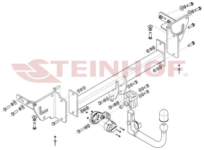 Dragkrok, Avtagbar Jeep Cherokee (kl) Steinhof J-076 Steinhof