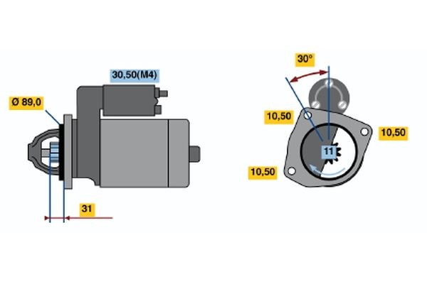 Startmotor 24V Bosch 0 001 231 030 BOSCH