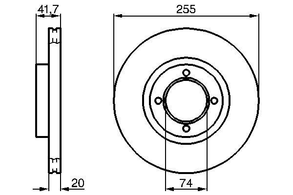 Bromsskiva Solid, Framaxel Bosch 0 986 478 106 BOSCH