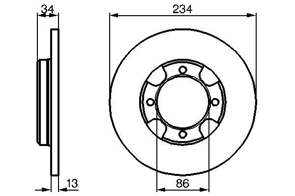 Bromsskiva Solid, Framaxel Bosch 0 986 478 282 BOSCH