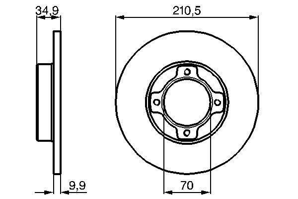 Bromsskiva Solid, Framaxel Bosch 0 986 478 755 BOSCH
