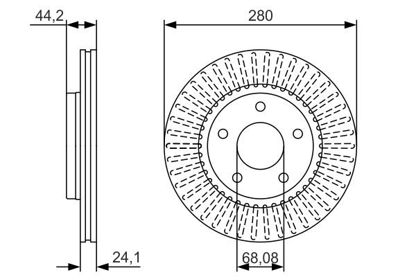 Bromsskiva Ventilerad, Framaxel Bosch 0 986 479 A19 BOSCH Bromsskiva Ventilerad, Framaxel Bosch 0 986 479 A19 BOSCH