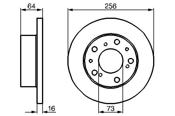 Bromsskiva Solid, Framaxel Bosch 0 986 479 B24 BOSCH