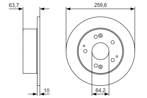 Bromsskiva Solid, Bakaxel Bosch 0 986 479 V39 BOSCH