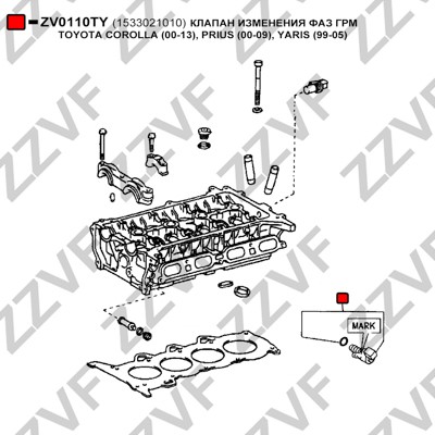 VVT-ventil Zzvf ZV0110TY ZZVF VVT-ventil Zzvf ZV0110TY ZZVF