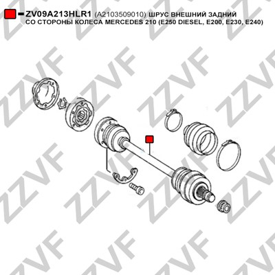 Drivknut, Bakaxel, På hjulsidan Zzvf ZV09A213HLR1 ZZVF Drivknut, Bakaxel, På hjulsidan Zzvf ZV09A213HLR1 ZZVF