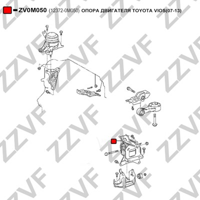 Hållare, motorupphängning Zzvf ZV0M050 ZZVF