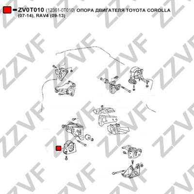 Hållare, motorupphängning Zzvf ZV0T010 ZZVF Hållare, motorupphängning Zzvf ZV0T010 ZZVF