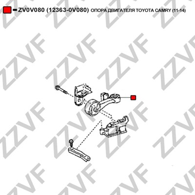 Hållare, motorupphängning Zzvf ZV0V080 ZZVF