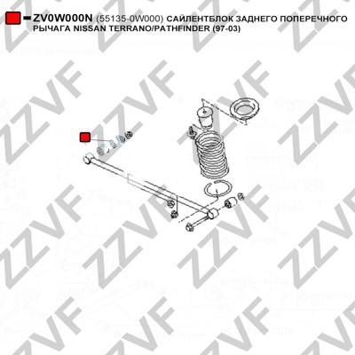 Bussning, länkarm, Bakaxel höger Zzvf ZV0W000N ZZVF Bussning, länkarm, Bakaxel höger Zzvf ZV0W000N ZZVF