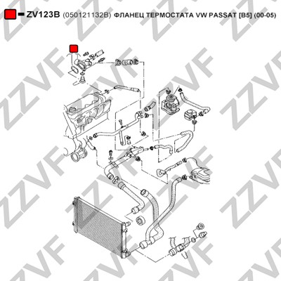 Rördel, motorkylning, på växellådssidan, Cylindriskt huvud Zzvf Z ZZVF Rördel, motorkylning, på växellådssidan, Cylindriskt huvud Zzvf Z ZZVF