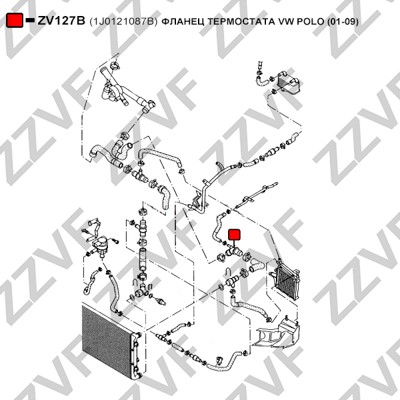 Rördel, motorkylning Zzvf ZV127B ZZVF Rördel, motorkylning Zzvf ZV127B ZZVF