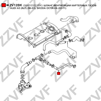 Slang, vevhusventilation Zzvf ZV12BK ZZVF Slang, vevhusventilation Zzvf ZV12BK ZZVF
