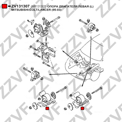 Hållare, motorupphängning Zzvf ZV131307 ZZVF