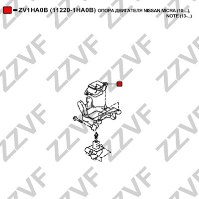 Hållare, motorupphängning Zzvf ZV1HA0B ZZVF