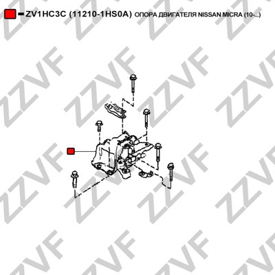 Hållare, motorupphängning Zzvf ZV1HC3C ZZVF