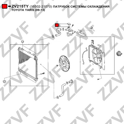 Rördel, motorkylning Zzvf ZV215TY ZZVF