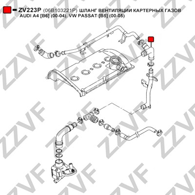 Slang, vevhusventilation Zzvf ZV223P ZZVF Slang, vevhusventilation Zzvf ZV223P ZZVF