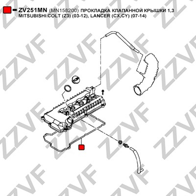 Packning, vippkåpa Zzvf ZV251MN ZZVF