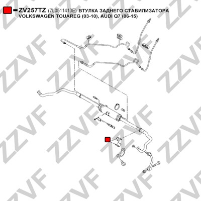 Bussning, krängningshämmare, Bakaxel, båda sidor Zzvf ZV257TZ ZZVF