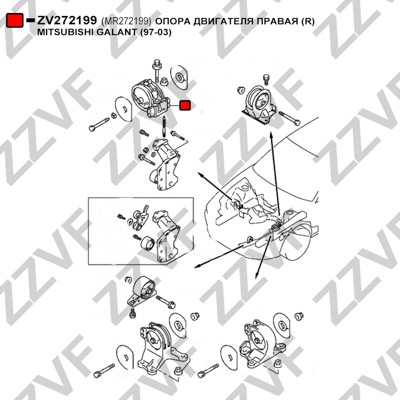 Hållare, motorupphängning Zzvf ZV272199 ZZVF