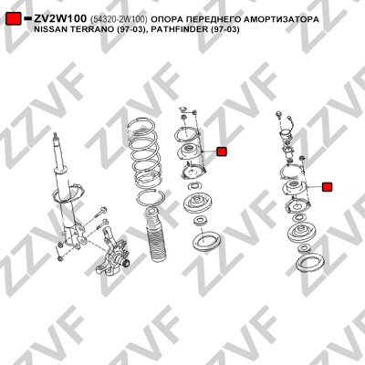 Fjäderbenslager, Fram, höger eller vänster Zzvf ZV2W100 ZZVF Fjäderbenslager, Fram, höger eller vänster Zzvf ZV2W100 ZZVF