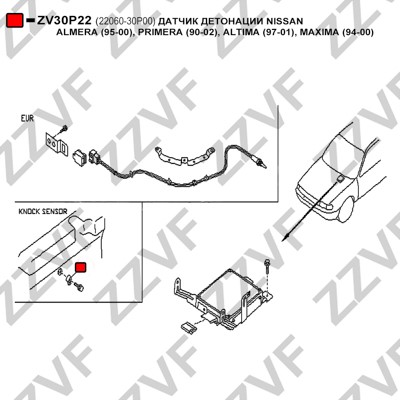 Knackningssensor Zzvf ZV30P22 ZZVF