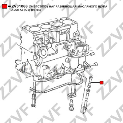 Tratt, oljemätsticka Zzvf ZV31066 ZZVF