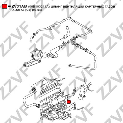 Slang, vevhusventilation Zzvf ZV31AB ZZVF