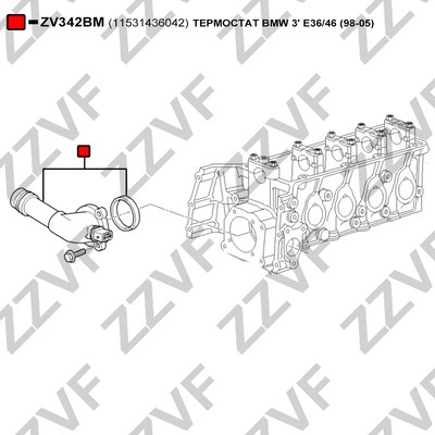 Termostat, kylvätska Zzvf ZV342BM ZZVF
