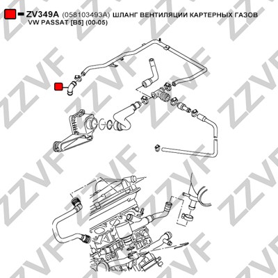 Slang, vevhusventilation Zzvf ZV349A ZZVF Slang, vevhusventilation Zzvf ZV349A ZZVF