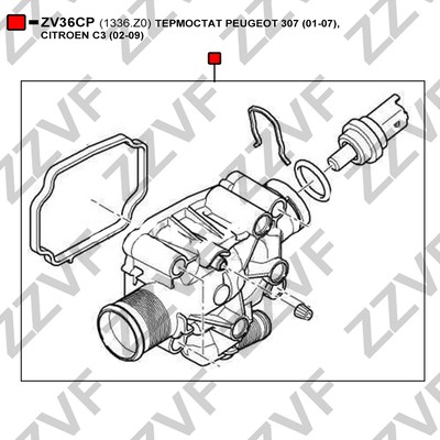 Termostat, kylvätska Zzvf ZV36CP ZZVF
