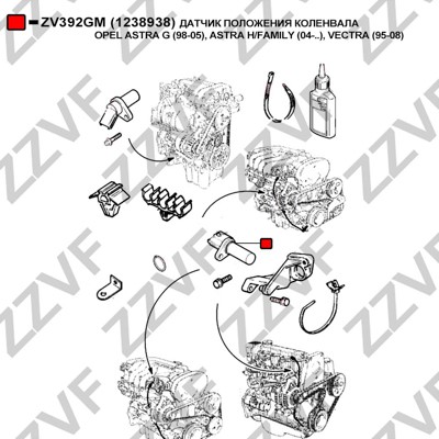 Impulsgivare, vevaxel Zzvf ZV392GM ZZVF Impulsgivare, vevaxel Zzvf ZV392GM ZZVF