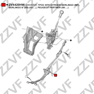 Vajer, manuell transmission Zzvf ZV4420HW ZZVF Vajer, manuell transmission Zzvf ZV4420HW ZZVF