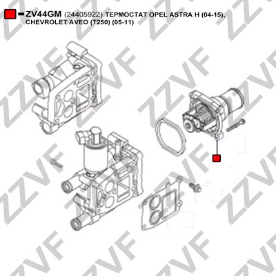 Termostat, kylvätska Zzvf ZV44GM ZZVF