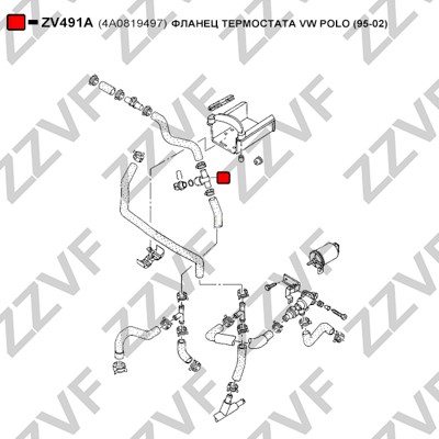 Rördel, motorkylning Zzvf ZV491A ZZVF