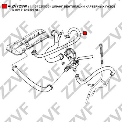Slang, vevhusventilation Zzvf ZV725W ZZVF