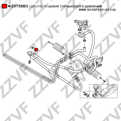 Hydraulikslang, styrsystem Zzvf ZV759B3 ZZVF
